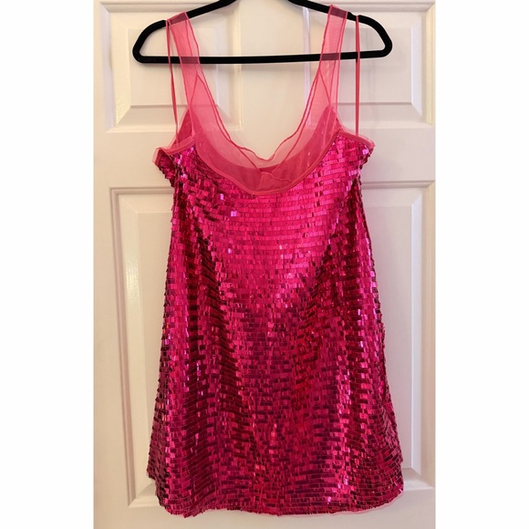 NWT! Free People Disco Fever Mini Slip Hot Pink Combo- $98 - Picture 8 of 9